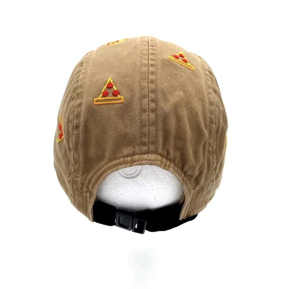 Hanna Andersson Pizza Print Camp Hat Kids Adjustable Tan Cotton Baseball Cap